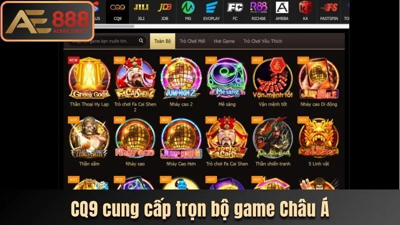 CQ9 cung cấp trọn bộ game Châu Á