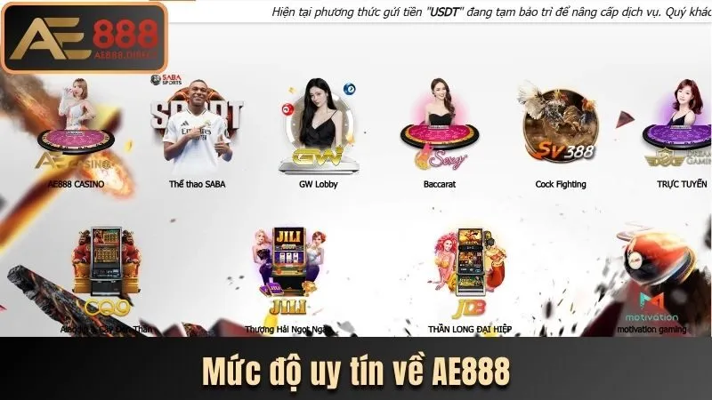 Mức độ uy tín về AE888