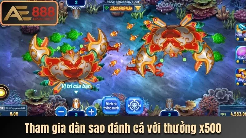 Tham gia dàn sao đánh cá với thưởng x500