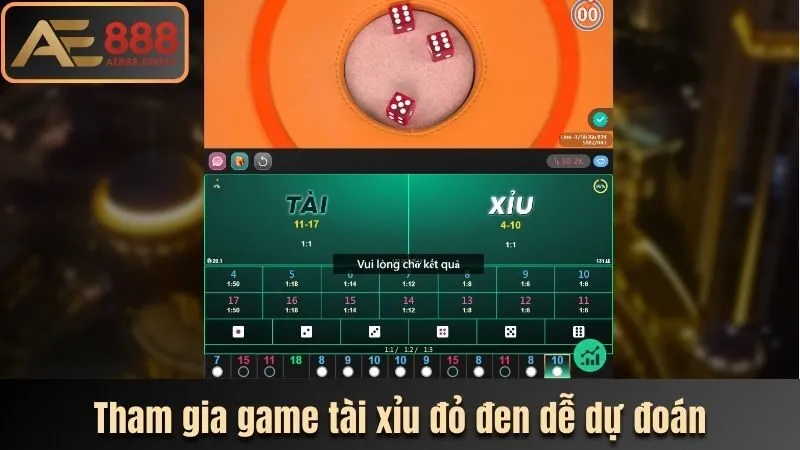 Tham gia game tài xỉu đỏ đen dễ dự đoán